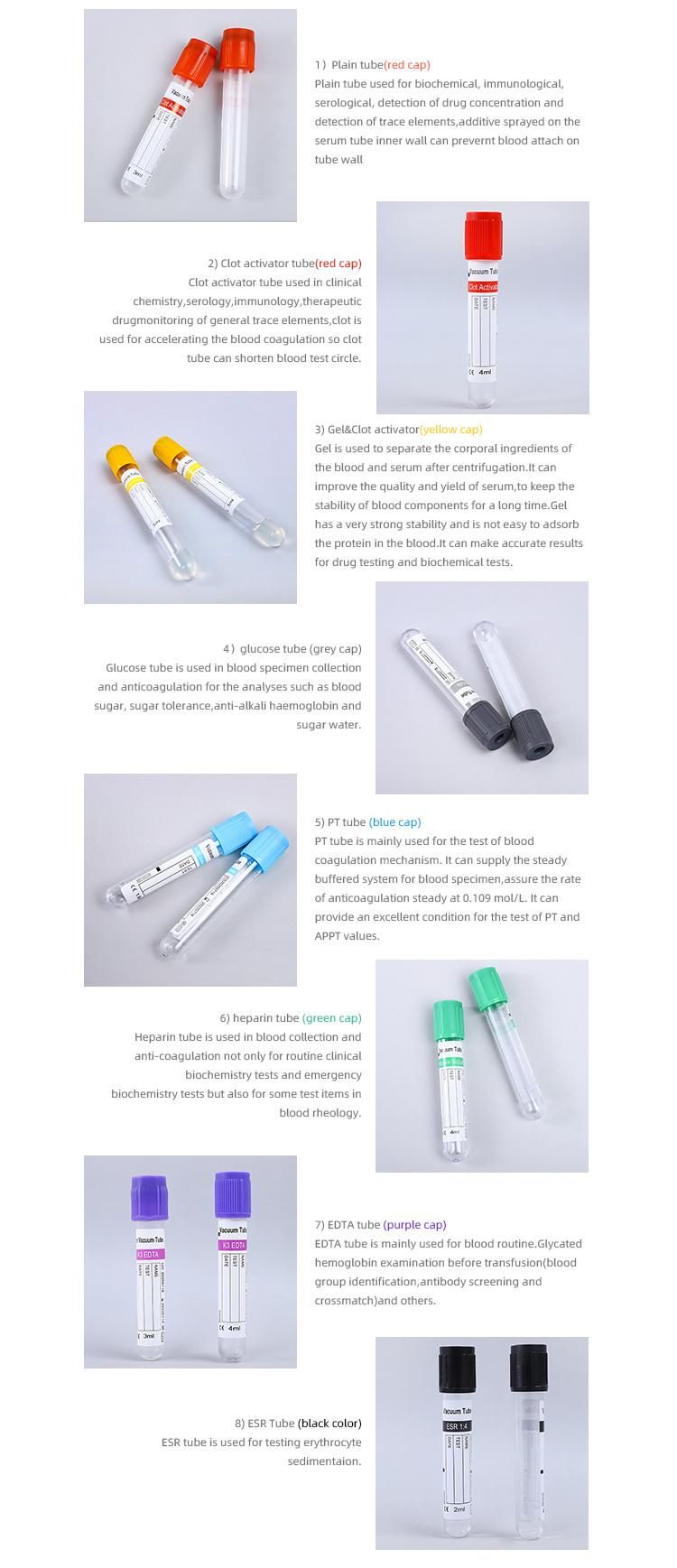 Medical Supply Clot Activator Blood Vacuum Collection Tubes