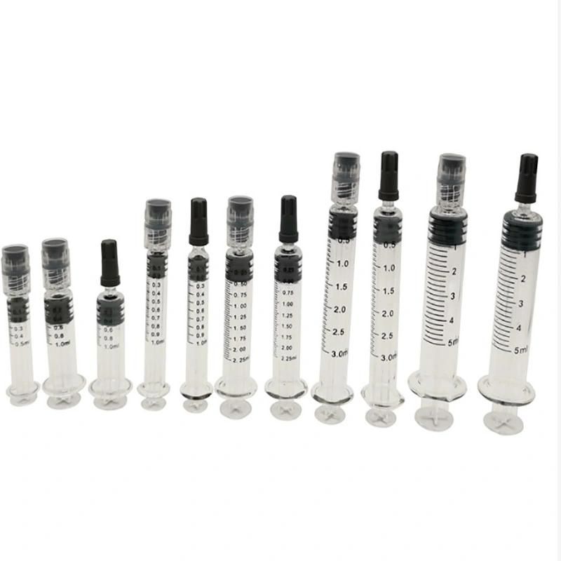 Disposable Glass Luer/Slip Lock Syringe Injection Syringe with Needle Syringes