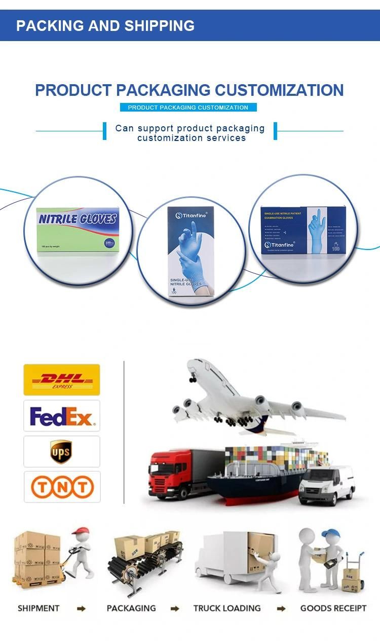 Disposable Powder Free Blue Examination Nitrile Safety Gloves