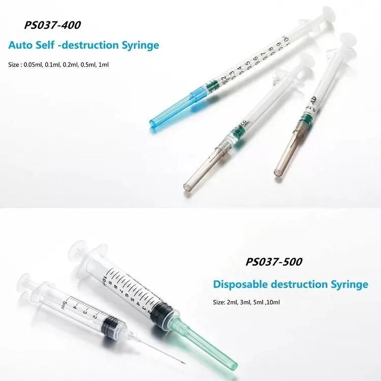 2 or 3 Parts Medical Disposable Sterile Injection Plastic Syringe, Insulin Syringe, Safety Syringe