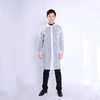 Protective Clothing Disposable Nonwoven PP Lab Coat Hot Sale