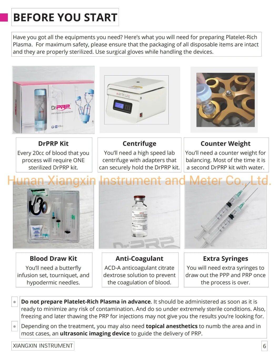 Platelet Rich Plasma Dr Prp Kits Highly Concentration Prp Tube