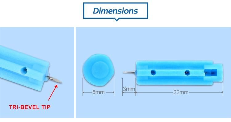 Plastic Safety Sterile Blood Lancet 23G 28g with CE ISO