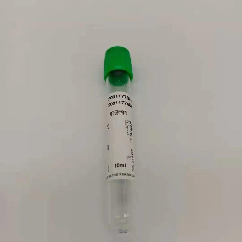 10ml Sodium Heparin/Lithium Disposable Human Venous Vacuum Blood Collection Tube (PET material)