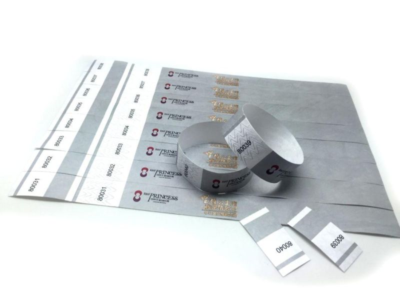 Disposable Paper Bracelet Tyvek Wristband for Events