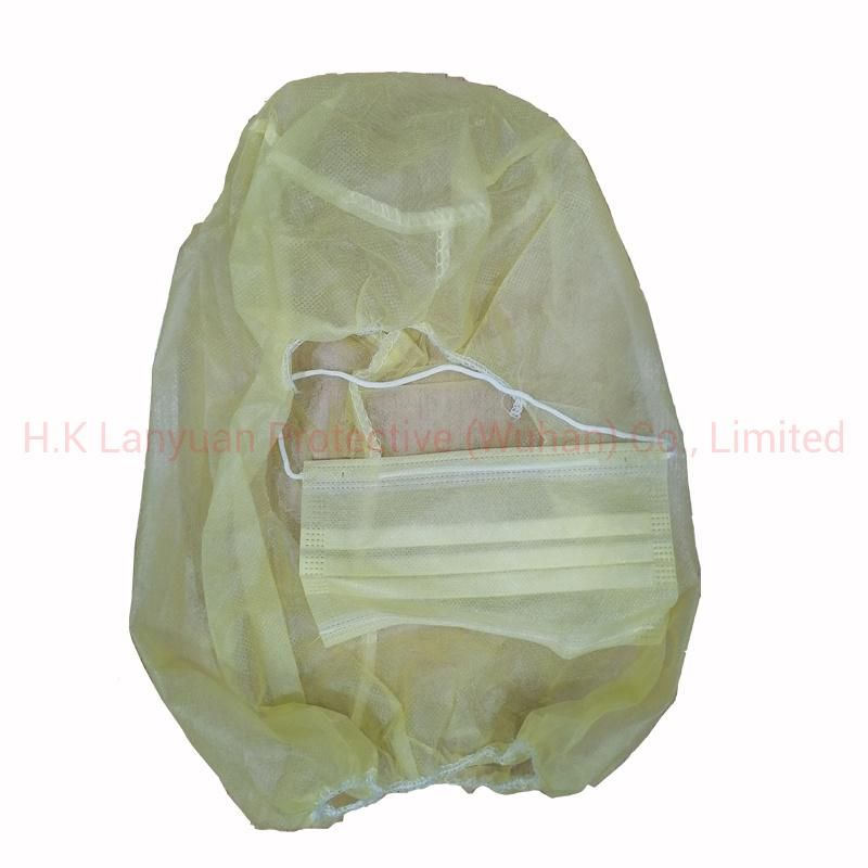 Elastic Opening Disposable Hoods Cap with Face Mask