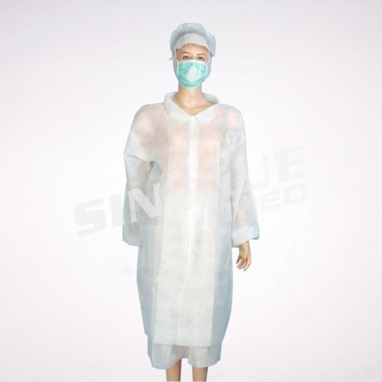 M L XL XXL Disposable Non-Woven PP PE Lab Coat