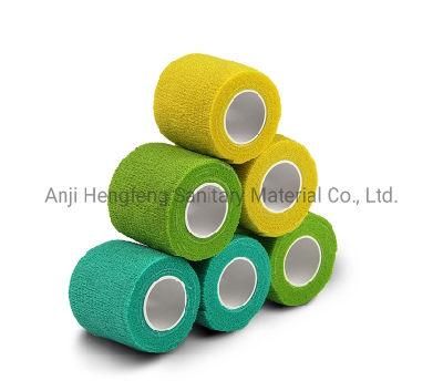 Disposable Medical Non Woven Easy Tear Self Vet Wrap Elastic Cohesive Bandage 15cm X 4.5m