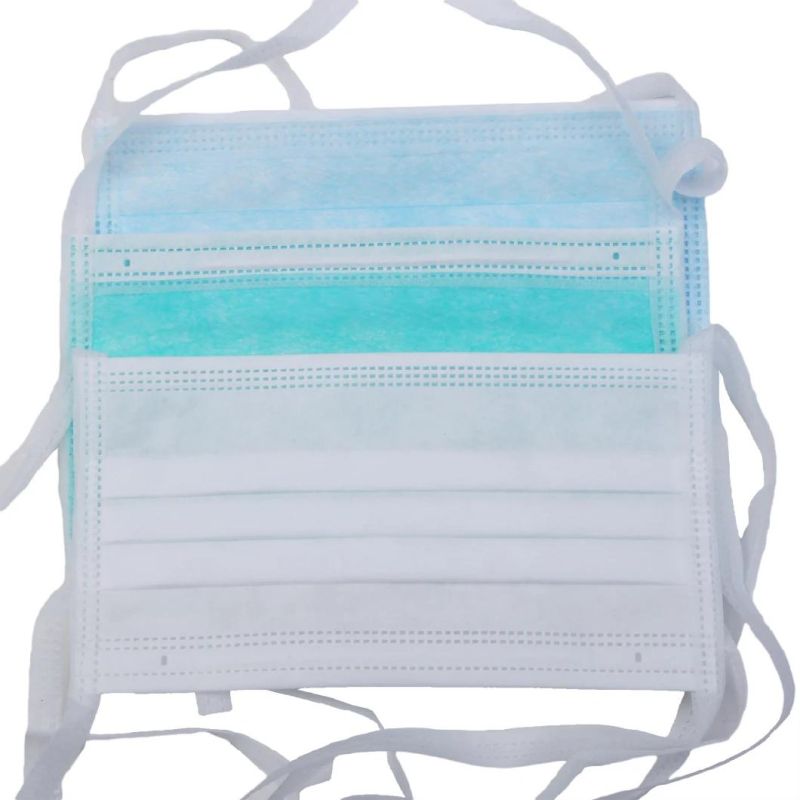 New Design Hospital Daily Use Disposable 3 Ply Surgical Tie-on Style Non-Woven Face Mask En14683 Type Iir