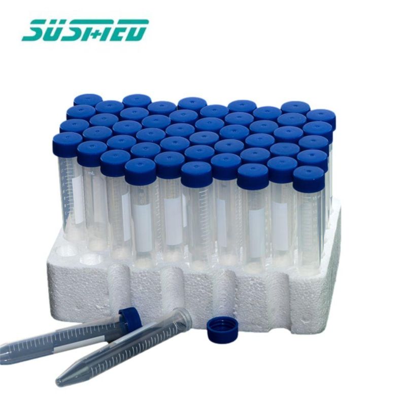 Centrifuge Tube 50ml 15ml Centrifuge Tube with Clear White Graduation