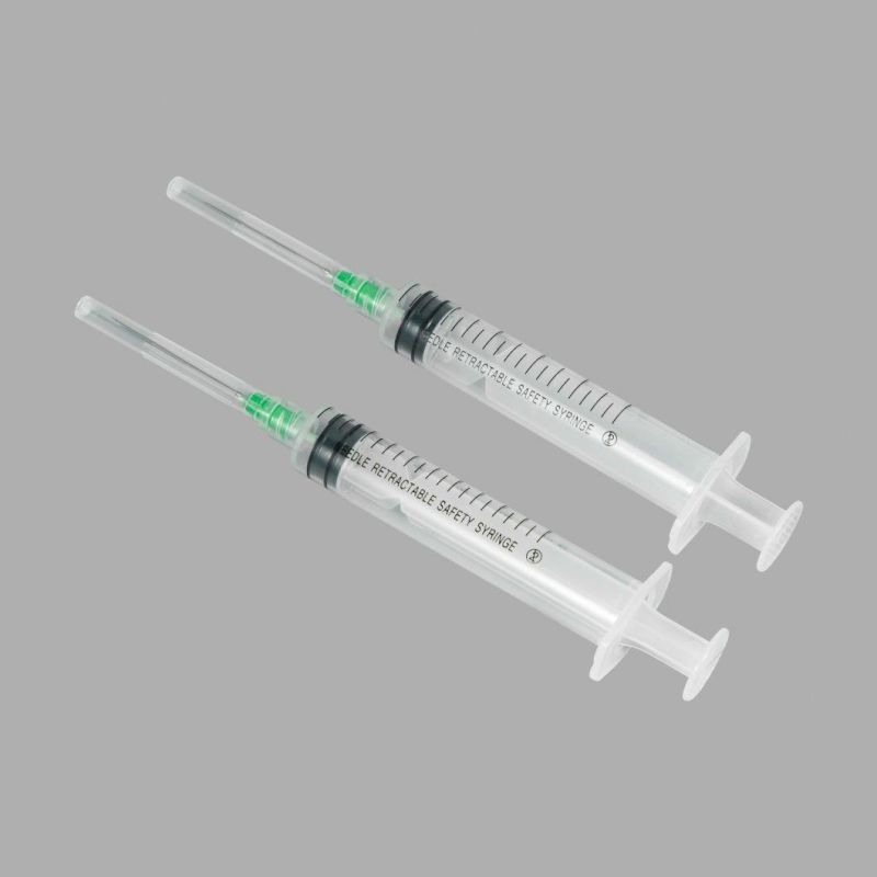 High Quality 1 3 510ml Hypodermic Ad Manual Retractable Safety Syringe