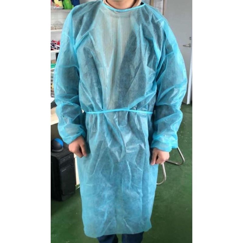 Hooded Disposable Gown Microporous Coverall Safety Full Body Protection Clothing