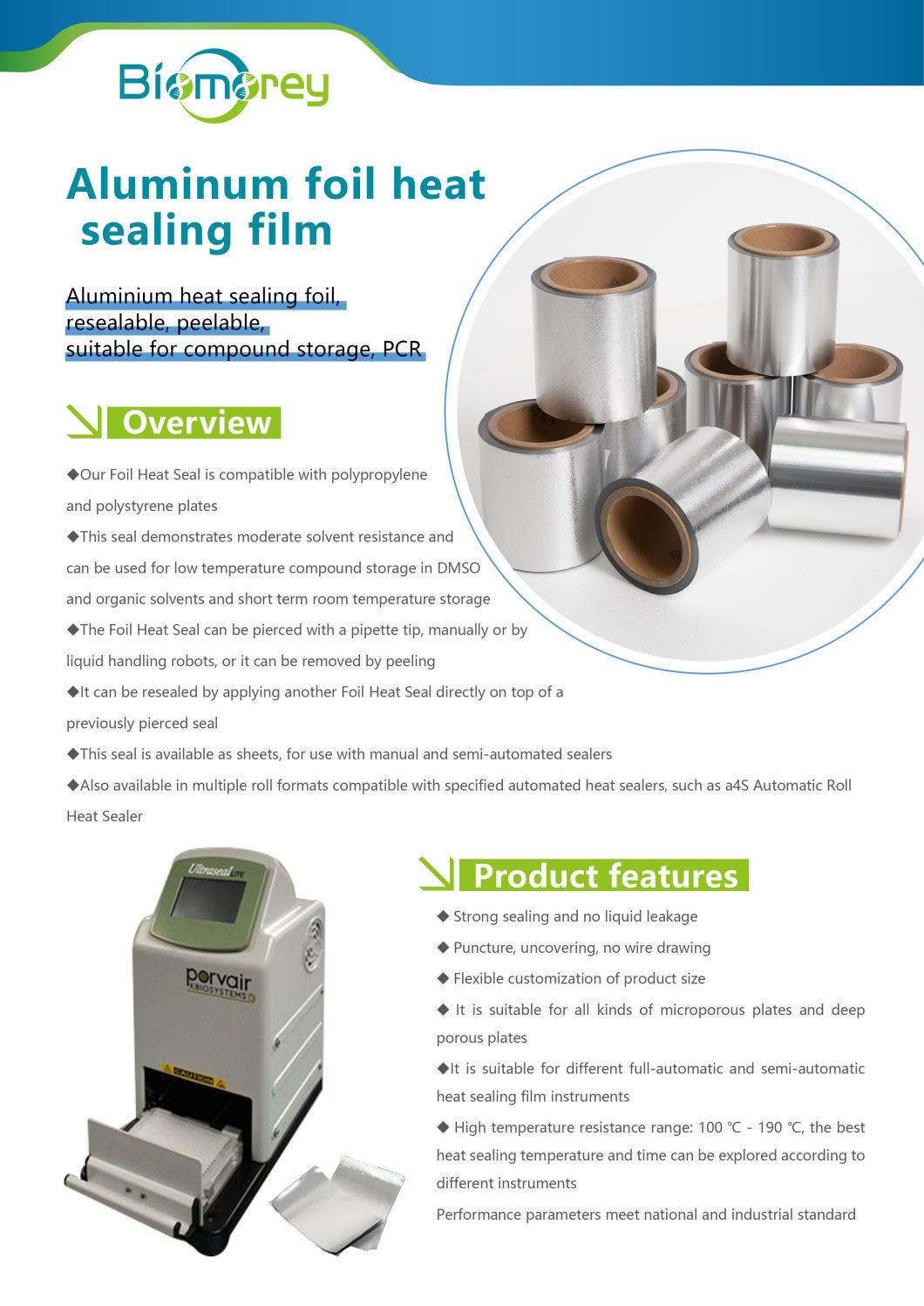 Laboratory 48 96 384 Well Aluminum Microplate Heat PCR Sealing Film
