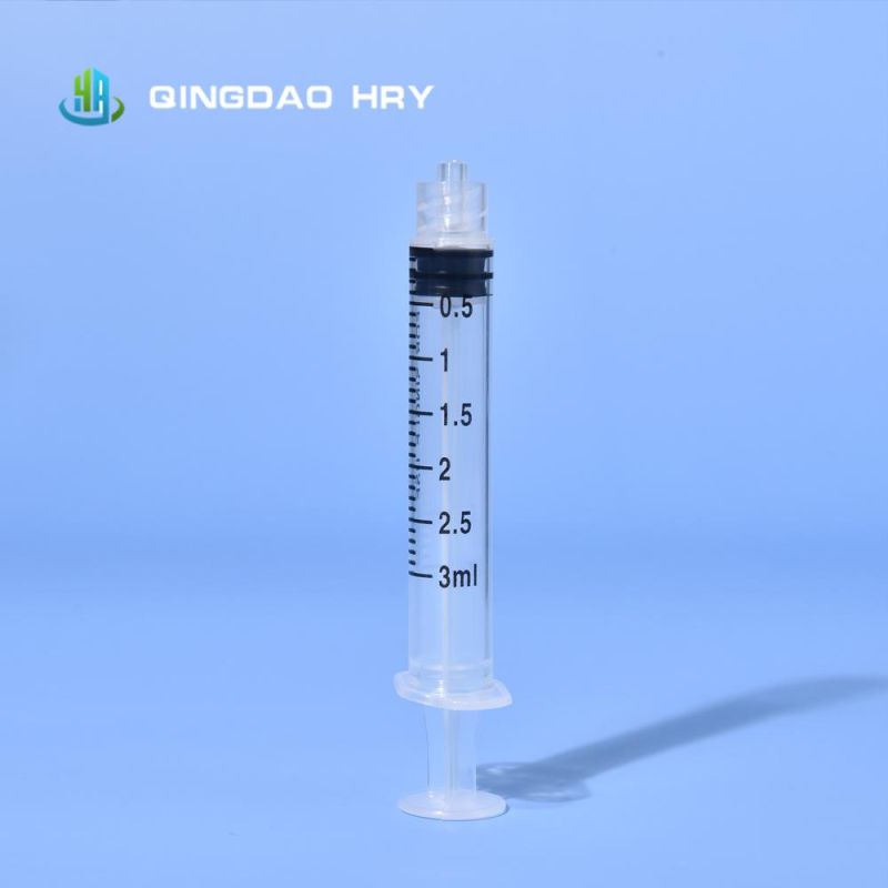 Medical Injection Disposable Syringe 1/3/5/10 Ml Three Parts Luer Lock/Slip Safety Syringe Without Needle CE FDA ISO&510K Certificates