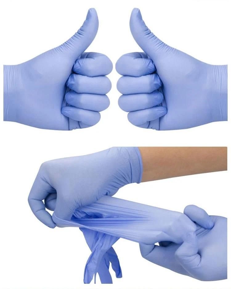 Blue Disposable Nitrile Gloves for Medical Use ISO En455-1 En455-2 6million PCS in Stock Powder Free Gloves Ce