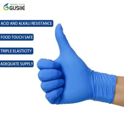 Medical Glove Blue Color 3.5g Disposable Nitrile Examination Glove