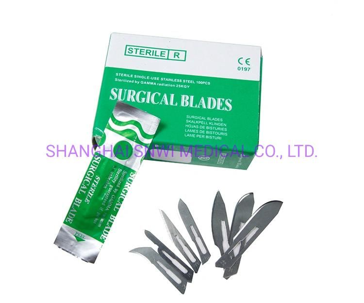 Medical Disposable Sterile Stainless Steel Carbon Steel Surgical Scalpel Blade Used in Hospital