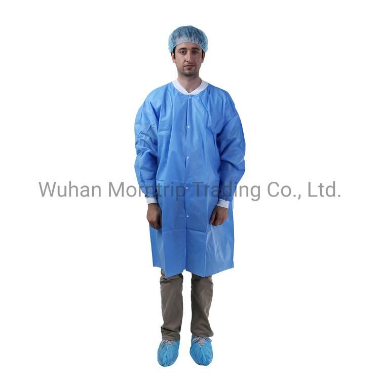 Blue High Quality Food Industry Barrier Lightweight Disposable Lab Coat