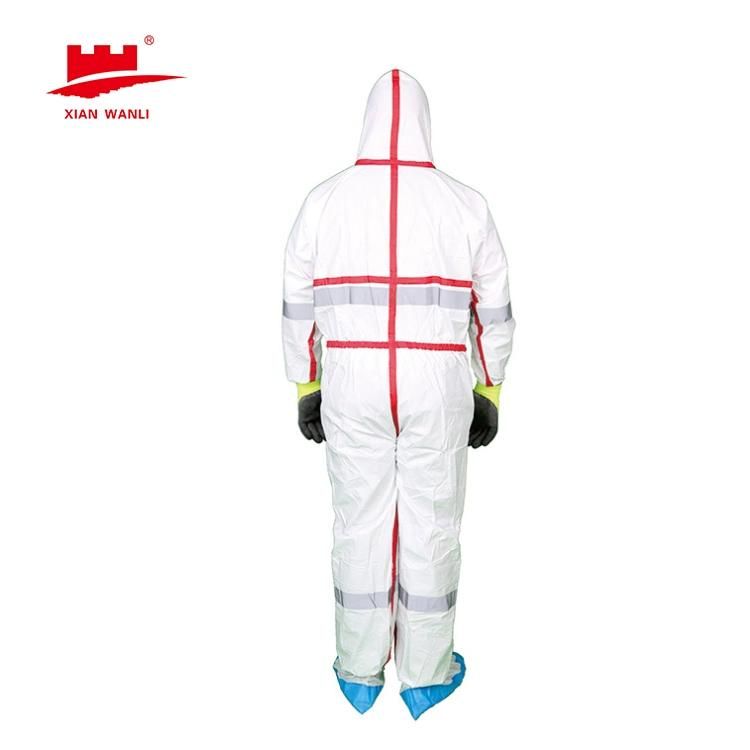 Anti Splash Disposable Medical Nonwoven PPE Protective Suit Coverall with Excellent Air Permeability and Water Repellency