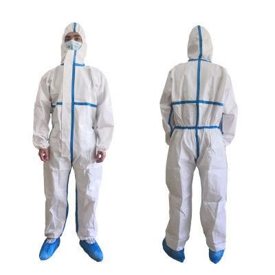 Wholesale High Quality En14126 CE Type 5b/6b Isolation Grown Safety Labcoat Work Suit Disposable Protective Coverall