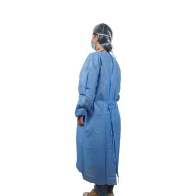 Blue SMS Surgicalgown Isolation Gown Knit Cuff