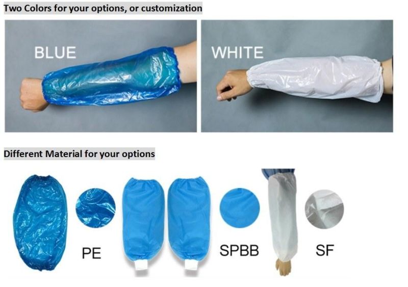 PE CPE Waterproof & Dustproof Oversleeve Nonwoven Surgical Sleeve Cover Arm Sleeve Cover