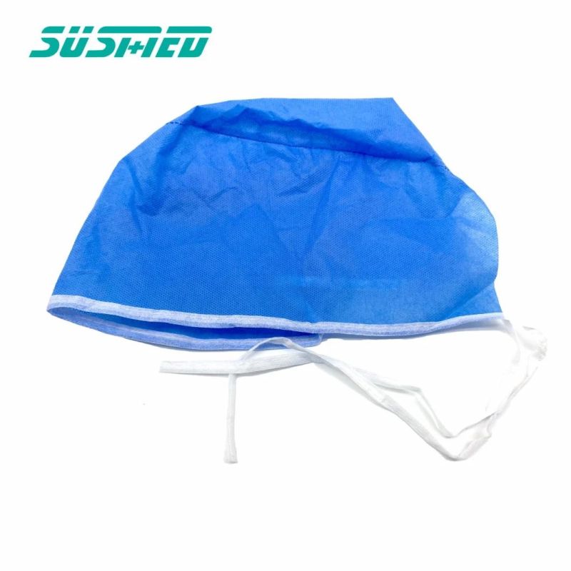 Surgeon Caps Disposable Non Woven Blue Surgical Doctor Cap for Hospital