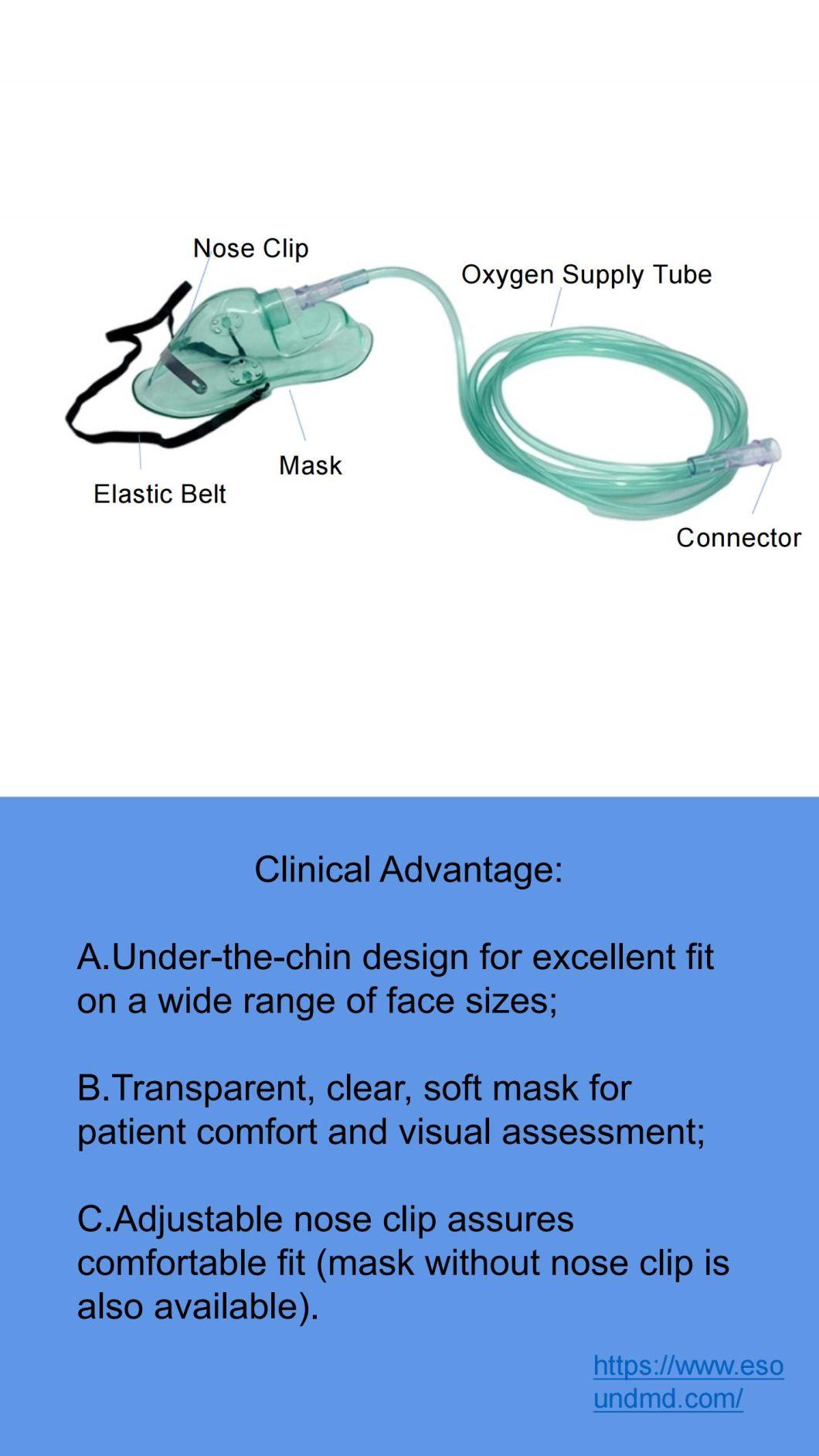 Medical Oxygen Mask with Tubing Disposable Oxygen Mask in Hospital