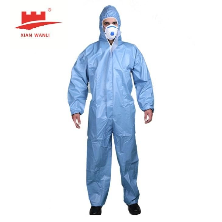 CE En14126 Hospital Protective Medical Mircroporous Anti-Virus Working Disposable Type 5/6 Coverall