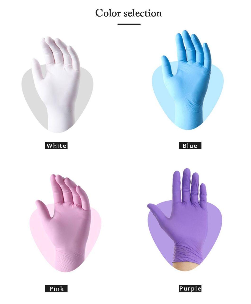 Disposable Nitrile Safety Glove White/Blue/Black Nitrile Gloves