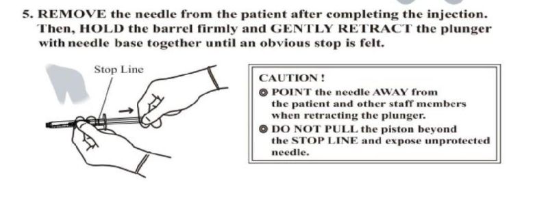 Medical Supply Retractable Safety Syringe 0.3/0.5/1/3/5ml with Fixed Needle FDA CE ISO 510K