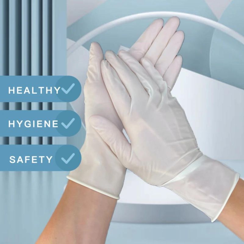 510K En455 Powder Free Disposable Latex Examination Gloves for Hospital Use