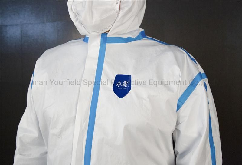 Ce FDA Safety Coverall in Stock Disposable Protective Clothing Coverall