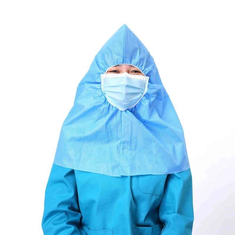 Disposable PP Non-Woven Hood, Head Cover with Face Mask