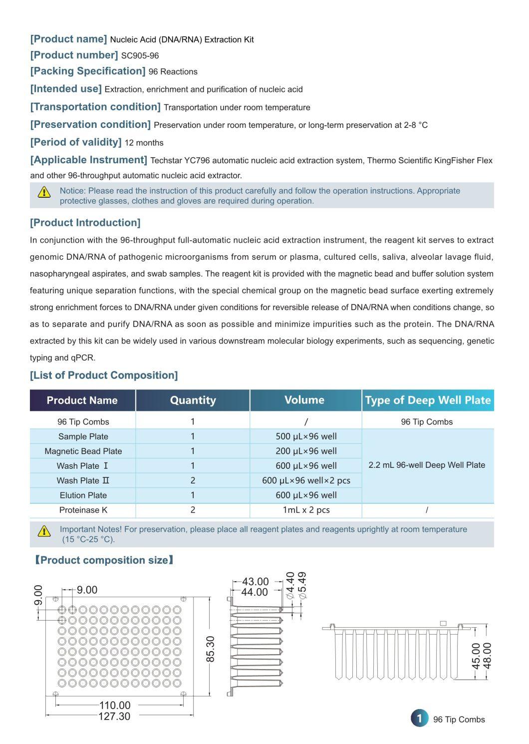 Techstar Factory Nucleic Acid Extraction/Purification Reagent with Virus Specimen Collection Kit