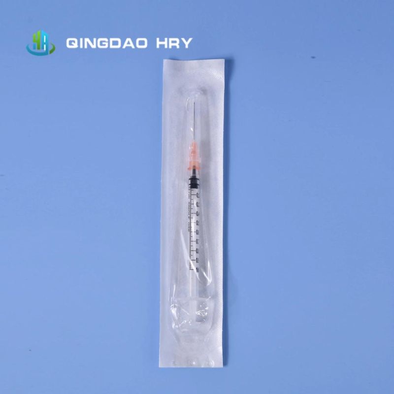 Produce and Supply 3-Part Disposable Syringe with Needle Luer Slip or Luer Lock 0.5ml-50ml Auto Disable Syringe, Insulin Syringe and Retractable Syringe etc