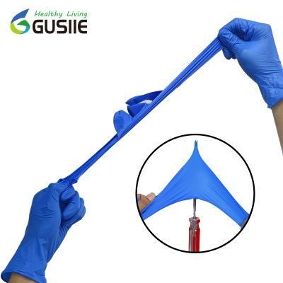 Gusiie Safety Disposable Medical Examination Blue Nitrile Large Glove