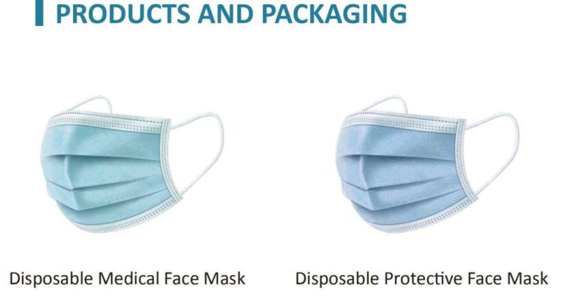 Disposable Medical Face Mask Type Iir, CE14683, ASTM Level 1/2/3, Melt-Blown Fabric, Bfe≥ 95%, Customized Production, Disposable, 3 Layers