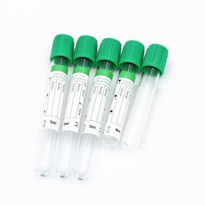 Laboratory Coagulation Test Sodium Heparin Green Cap Vacuum Blood Collection Tube