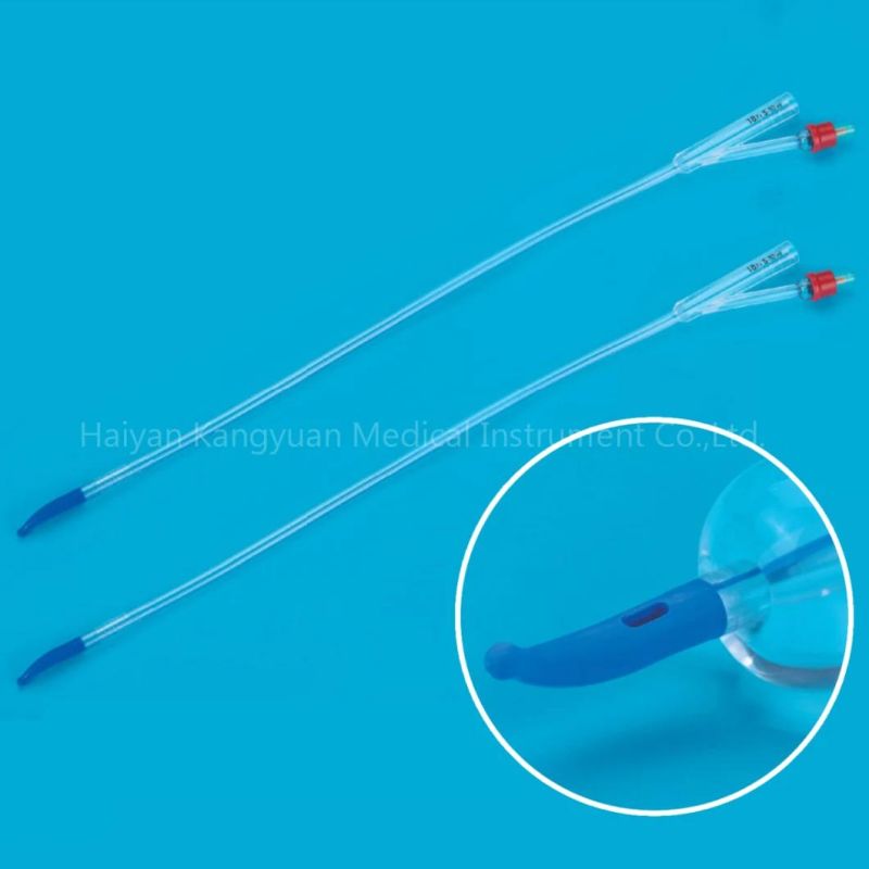 Two Way Tiemann Coude Tip All Silicone Urinary Urethral Catheter Normal Balloon Factory