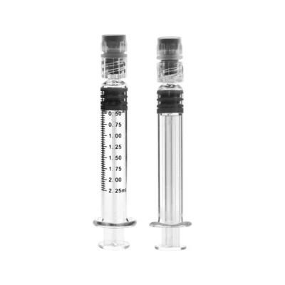 OEM Pharmaceutical Packaging Borosilicate Glass Empty Glass Syringe with Lure Lock /Lure Cap