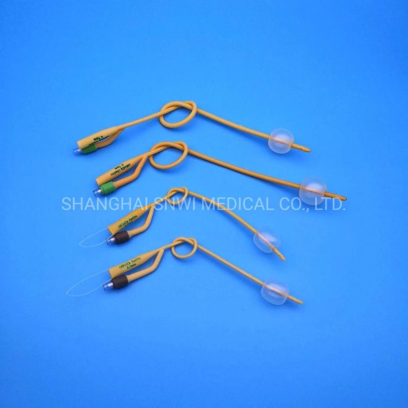 Medical Disposable Sterile Silicone Coated Latex Foley Balloon Catheter Used in Hospital