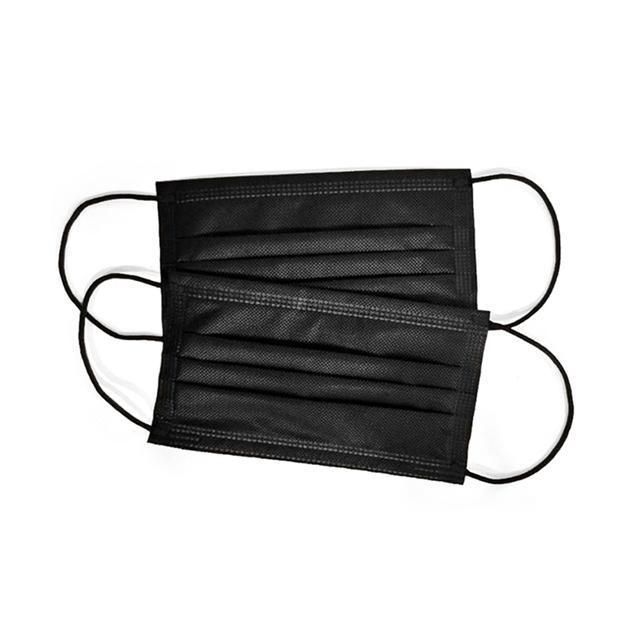 3-Layer Black Disposable Mask Earloop Non-Woven Civil Mask