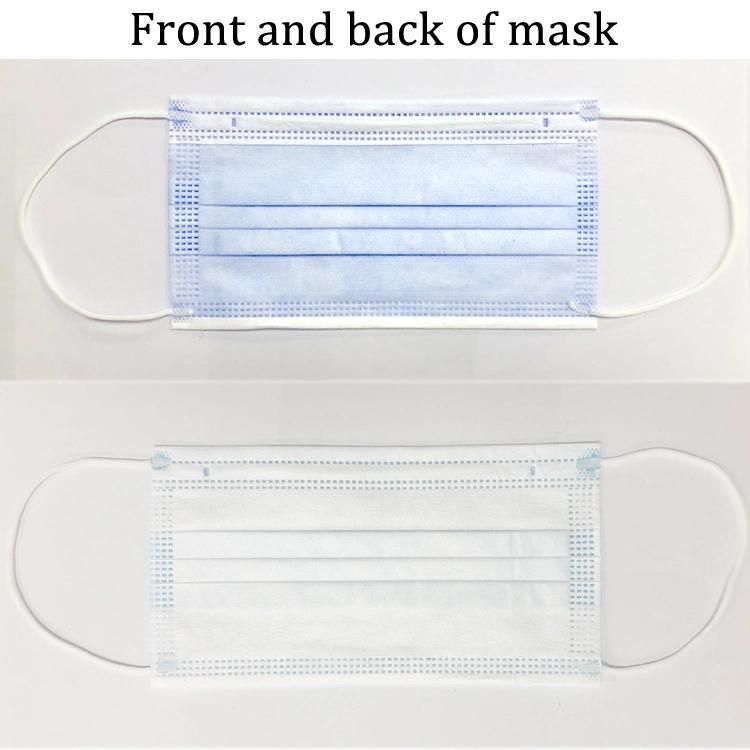 3 Ply Disposable Face Mask Custom Earloop Pleated 3 Ply Procedure Disposable Mask