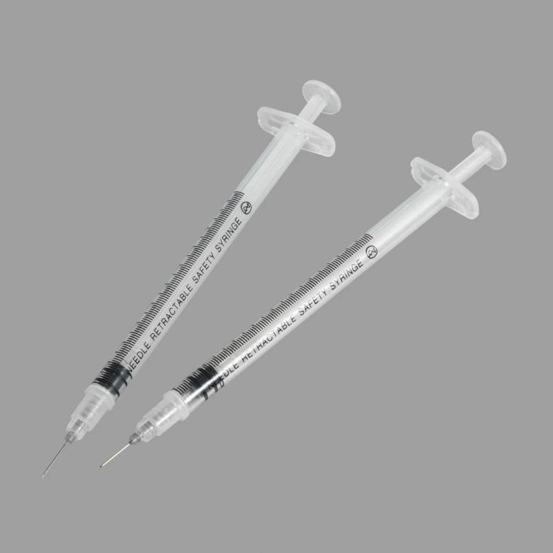 Luer Lock/Fix/Luer Slip Needle Retractable Hypodermic Safety Syringe