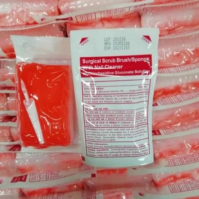 Chlorhexidine Gluconate Surgical Scrub Brush with Sponge and Nail Cleaner