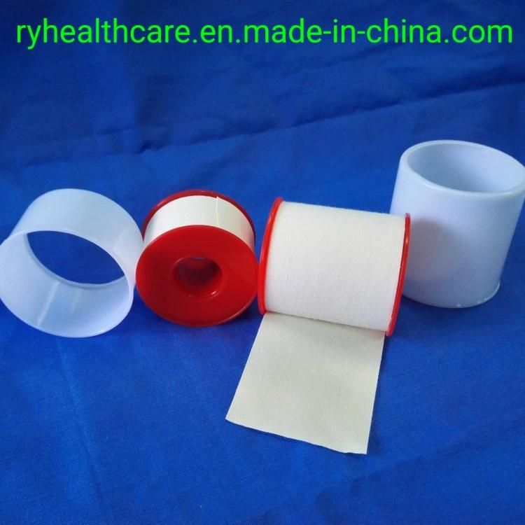 China Supplier Medical Adhesive Plaster Zinc Oxide Tape with Plastic Cover Packing