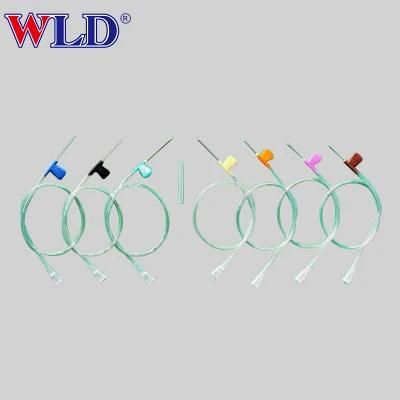 Use Colorful Coded Jms 23G 27g Luer Slip Wings Infusion Injection Safety Scalp Vein Butterfly Needle Sets for Single Use