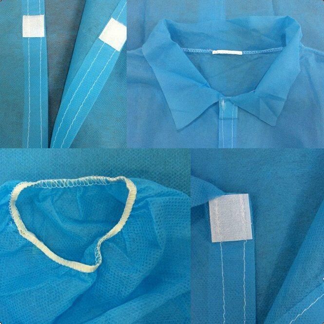 Non Woven Microporous Lab Coat with Zip Closure