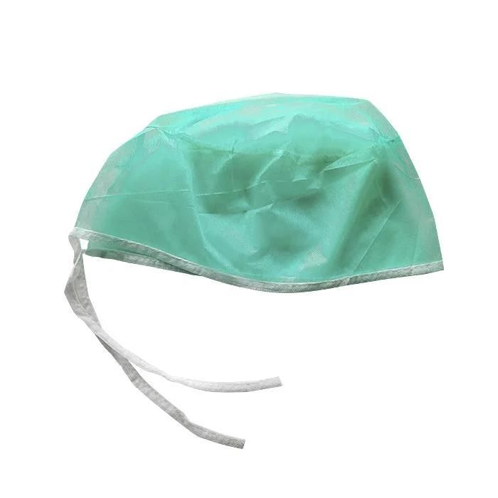 CE Hand Made Healthcare Protection Professional Supplier Disposable Hospital Surgical Operating Room PP Non-Woven Doctor Cap with Strips